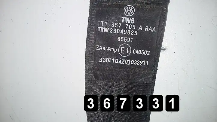 Volkswagen Touran I (2003 - 2010) 1T1857705A Передний ремень безопасности — фото 6