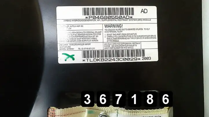 Chrysler Pacifica (2003 - 2008) p04680550ad Боковая подушка безопасности шторка — фото 4