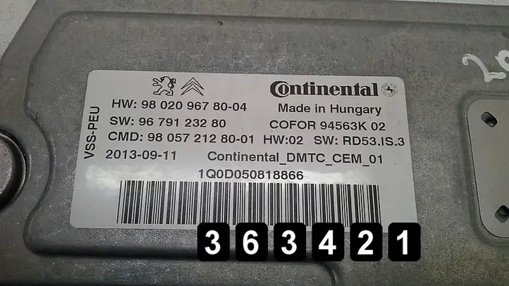 Peugeot 2008 I (2013 - 2019) start stop 9802096780 9679123280 9805721280 Блок управления двигателем (ЭБУ) — фото 4