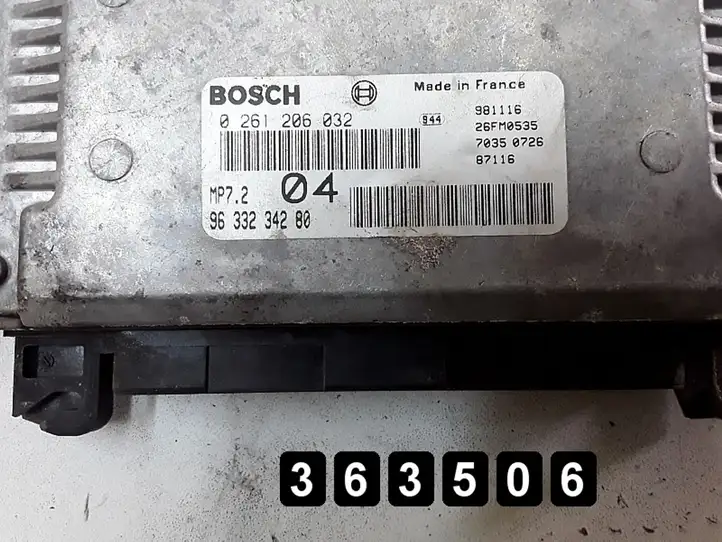 Peugeot 206 (1998 - 2012) 1600petrol 0261206032 9633234280 Блок управления двигателем (ЭБУ) — фото 2