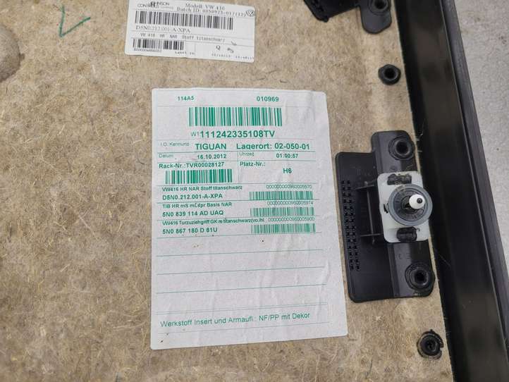 Volkswagen Tiguan (2011 - 2016)  5N0839114AD Обшивка задней двери