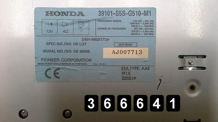 Honda Civic (2001 - 2005) 39101s5sg510m1 Магнитола / мультимедийная система — фото 5
