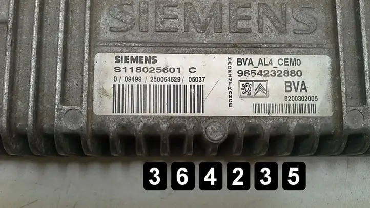 Citroen C5 (2004 - 2008) 2000b 9654232880 s118025601c Блок управления двигателем (ЭБУ) — фото 4