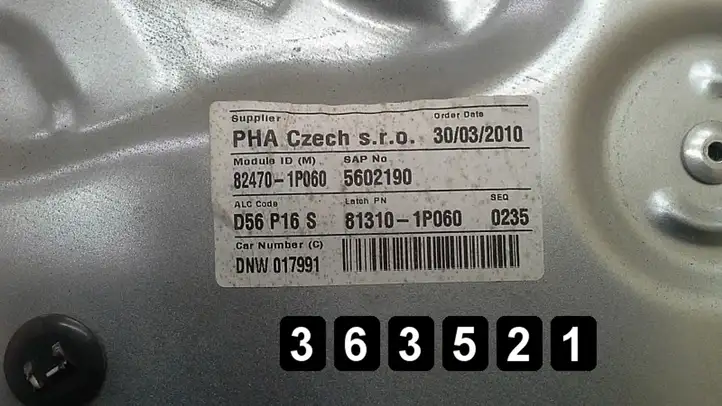 Kia Venga (2010 - 2014) uk 4doors 813101p060 Электростеклоподъемник передний (комплект) — фото 4