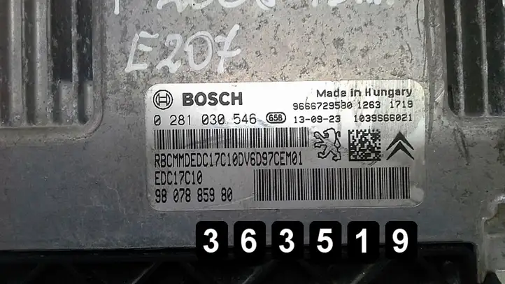 Peugeot 2008 I (2013 - 2019) 1600hdi 9666729580 0281030546 Блок управления двигателем (ЭБУ) — фото 3
