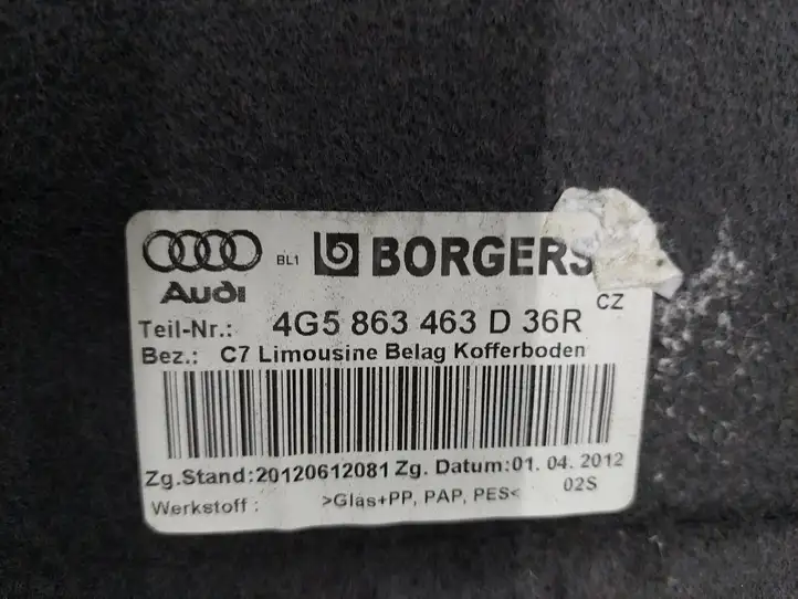 Audi A6 C7 (2011 - 2014) 4G5863463D Коврик багажника — фото 3