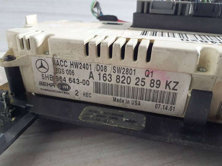 Mercedes-Benz ML W163 (1997 - 2005)  A1638202589 Блок управления кондиционера воздуха / климата/ печки (в салоне)