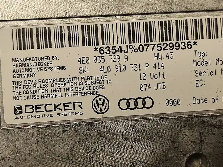 Audi Q7 4L (2005 - 2009) 4E0035729A Контроллер мультимедийной системы — фото 3