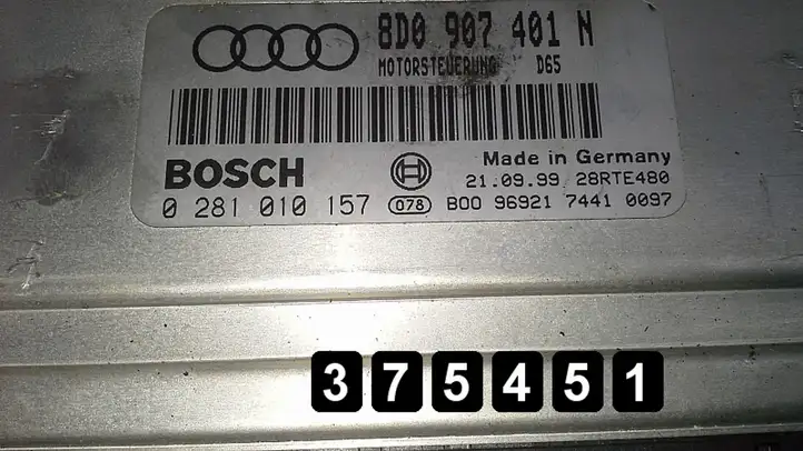 Audi A4 S4 B6 8E 8H (2000 - 2006) 2500tdi automatas 8d0907401n 0281010157 Блок управления двигателем (ЭБУ) — фото 4