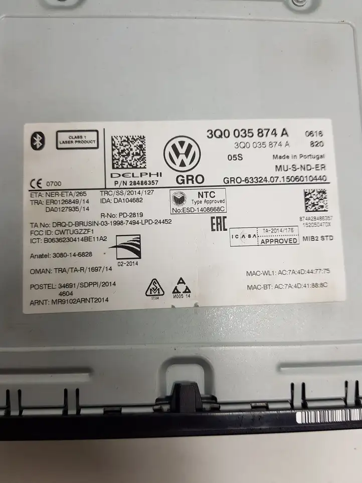 Volkswagen PASSAT B8 (2015 - ) 3Q0035874A Магнитола / мультимедийная система — фото 8