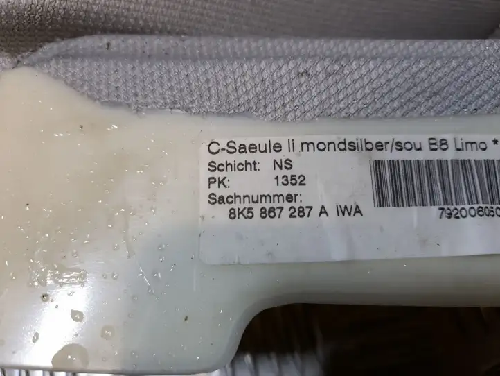 Audi A4 S4 B8 8K (2011 - 2015) 8K5867287A Обшивка стойки C — фото 3