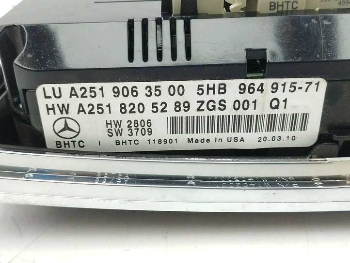 Mercedes-Benz ML W164 (2005 - 2011)  A2519063500 Блок управления кондиционера воздуха / климата/ печки (в салоне)