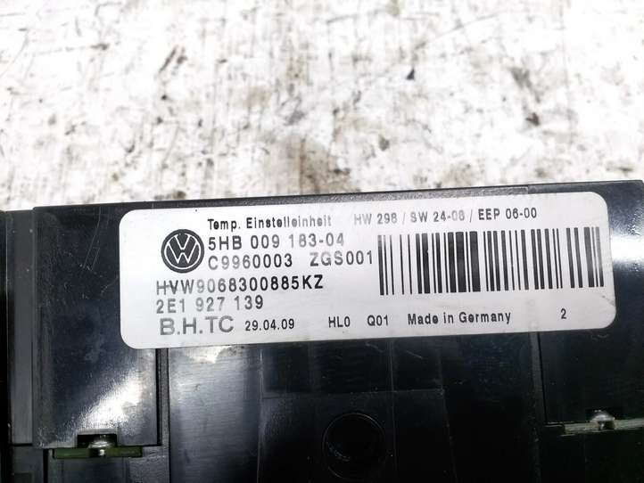 Volkswagen Crafter (2006 - 2016)  5HB009183 Блок управления кондиционера воздуха / климата/ печки (в салоне)