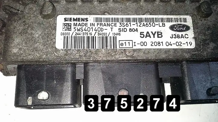 Mazda 2 (2003 - 2007) 14000d 3s6112a650lb 5ws40140g-t Блок управления двигателем (ЭБУ) — фото 5