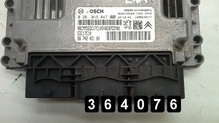 Citroen DS3 (2010 - 2016) 1600hdi 9674245180 0281015847 Блок управления двигателем (ЭБУ) — фото 3