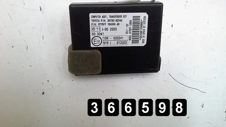 Toyota Auris 150 (2006 - 2012) 2000d 8966102d91 mb1758009592 Блок управления двигателем (ЭБУ) — фото 7