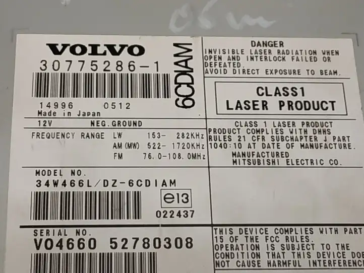 Volvo V50 (2004 - 2008) 307752861 Магнитола / мультимедийная система — фото 2