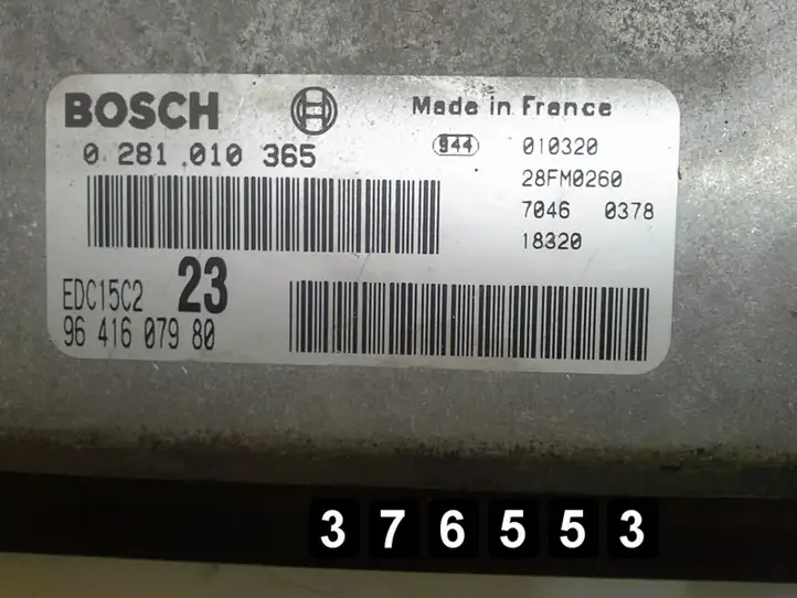 Citroen C5 (2004 - 2008) 2000hdi 0281010365 9641607980 Блок управления двигателем (ЭБУ) — фото 5
