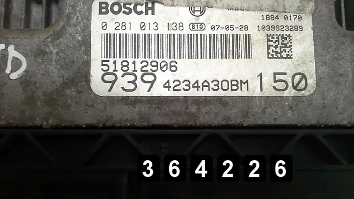 Alfa Romeo 159 (2005 - 2011) 1900jtd 51812906 0281013138 Блок управления двигателем (ЭБУ) — фото 8