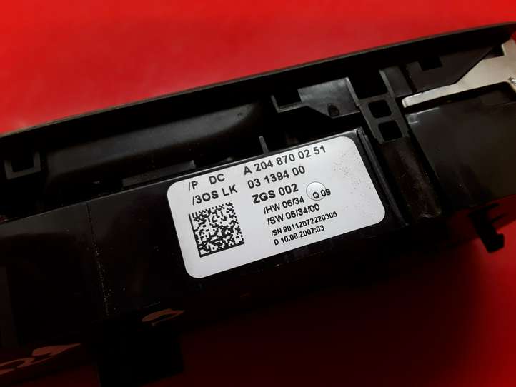 Mercedes-Benz C W204 (2007 - 2014)  A2048700251 Кнопка стеклоподъемников