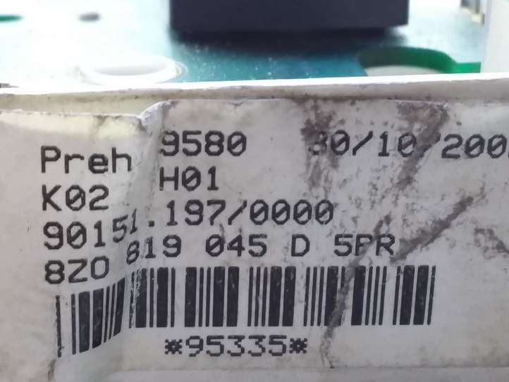 Audi A2 (1999 - 2007)  8Z0819045D Блок управления кондиционера воздуха / климата/ печки (в салоне)