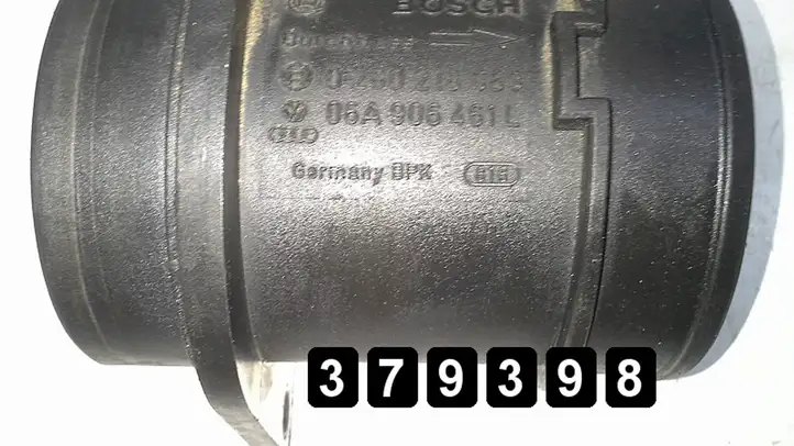 Audi A4 S4 B6 8E 8H (2000 - 2006) 1800t 06a906461l 0280218063 Датчик массового расхода воздуха — фото 5