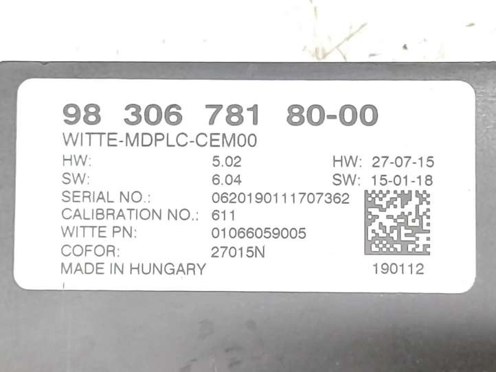 Peugeot Traveller (2016 - )  9830678180 Блок управления дверью