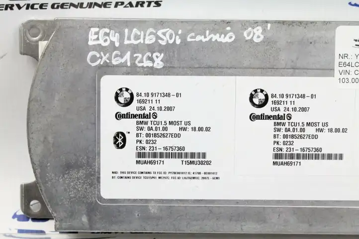 BMW X5 E70 (2006 - 2013) 9171348 Bluetooth модуль — фото 2
