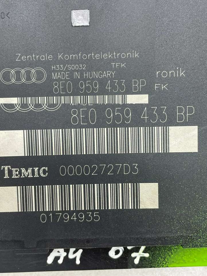 Audi A4 (2000 - 2006)  8E0959433BP Mодуль kомфортa
