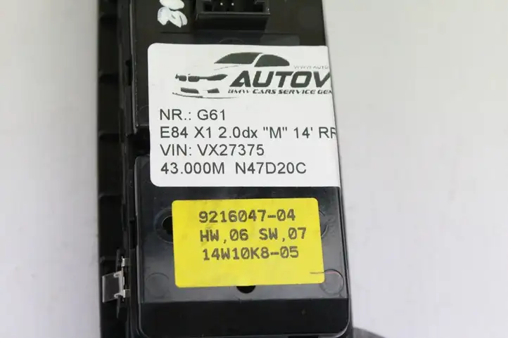 BMW X1 E84 (2009 - 2015) 9216047 Кнопка стеклоподъемников — фото 2