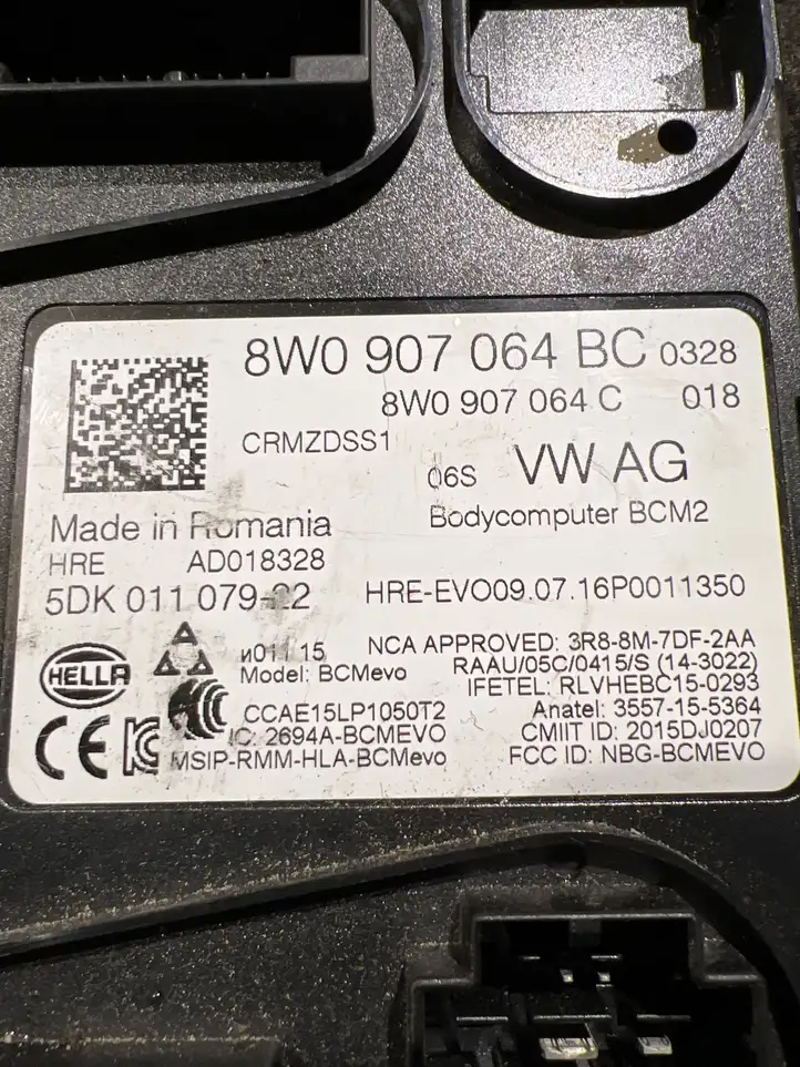 Audi A4 S4 B9 (2015 - 2019) 8W0907064BC Модуль комфорта — фото 2