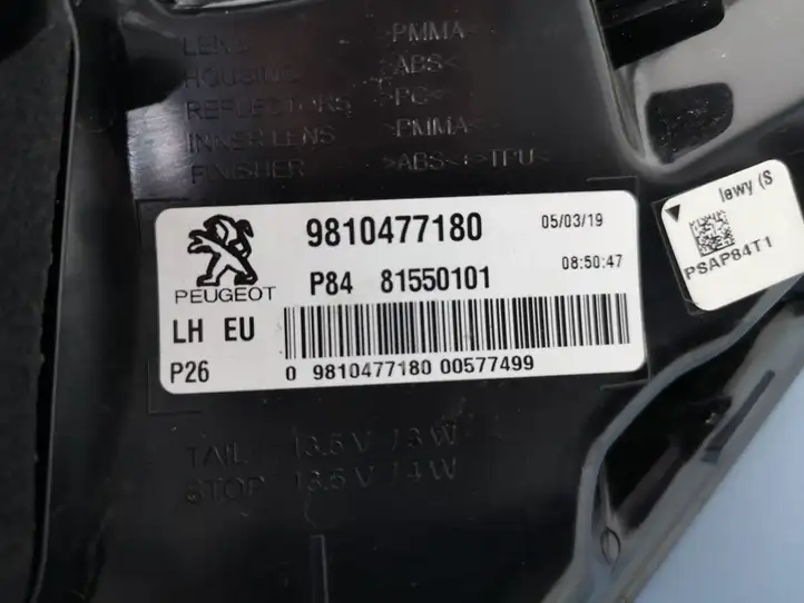 Peugeot 3008 II (2016 - 2023) 9810477180 Задний фонарь в кузове — фото 6