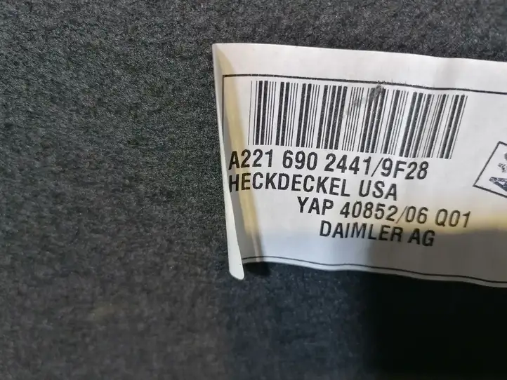 Mercedes-Benz S W221 (2005 - 2013) A2216902441 Комплект обшивки крышки багажника — фото 3