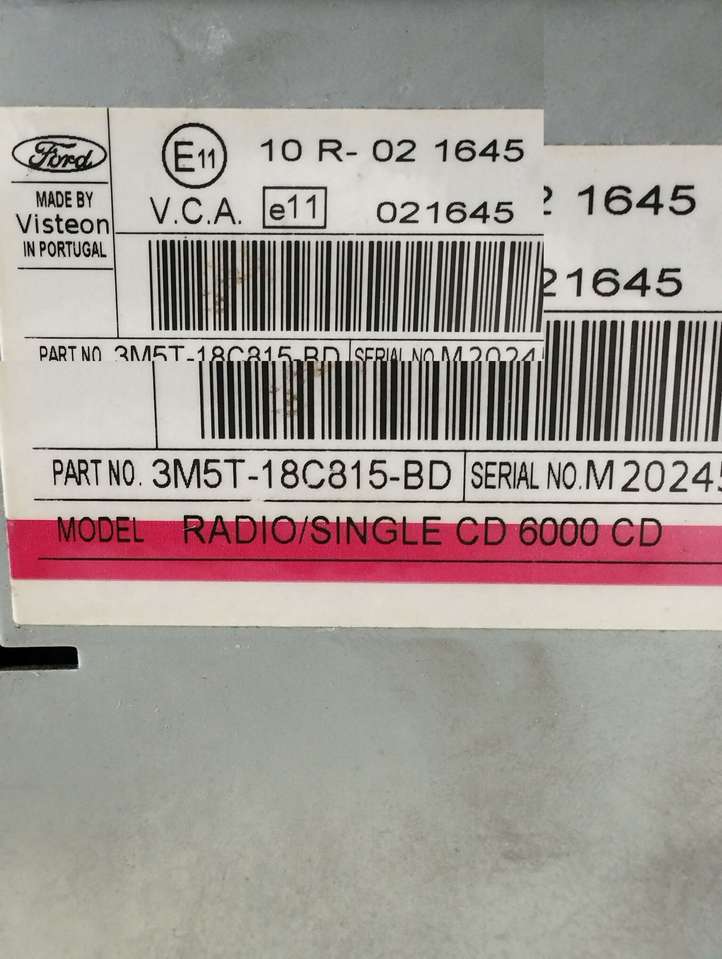 Ford Focus (2005 - 2008)  3M5T18C815BD Радио/ проигрыватель CD/DVD / навигация