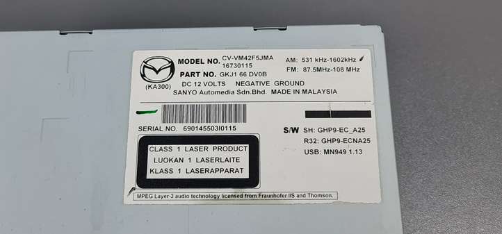 Mazda 6. (2012 - 2015)  CVVM42F5JMA Радио/ проигрыватель CD/DVD / навигация