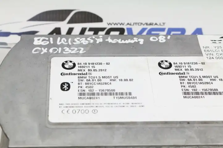 BMW X5 E70 (2006 - 2013) 9181230 Bluetooth модуль — фото 2