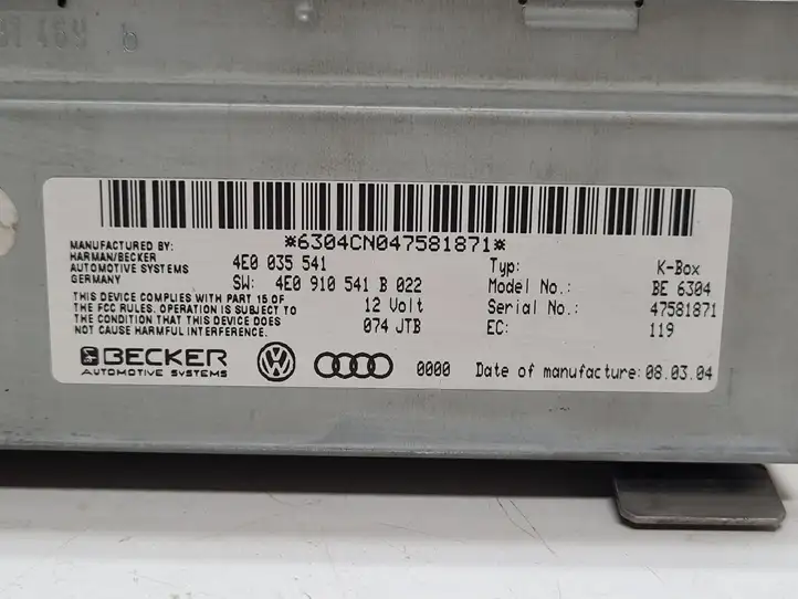 Audi A8 S8 D3 4E (2005 - 2007) 4E0035541 Магнитола / мультимедийная система — фото 6