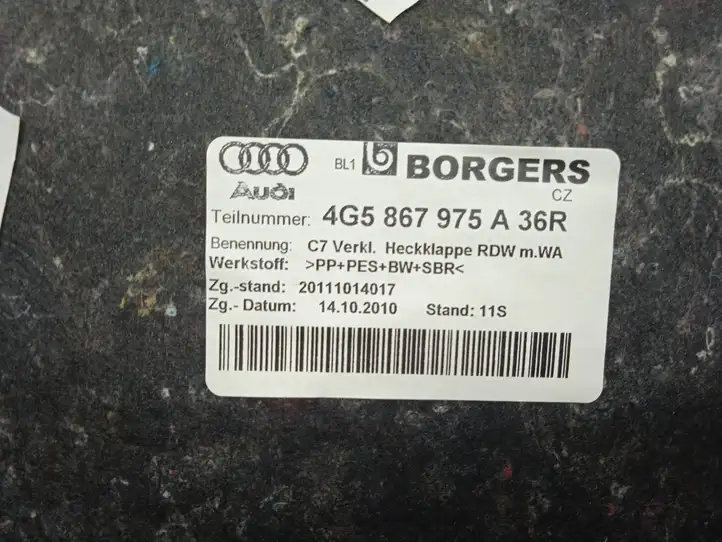 Audi A6 C7 (2011 - 2014) 4G5867975 Комплект обшивки крышки багажника — фото 3