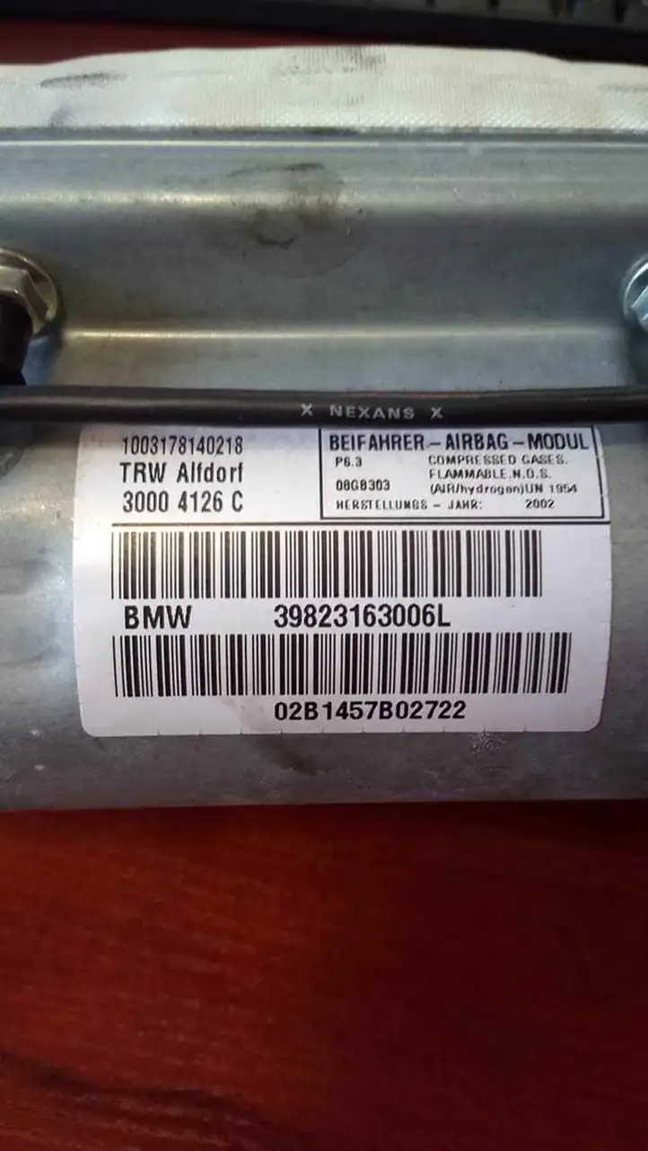 BMW 5 E39 (1996 - 2003) 39823163006L Подушка безопасности пассажира — фото 2
