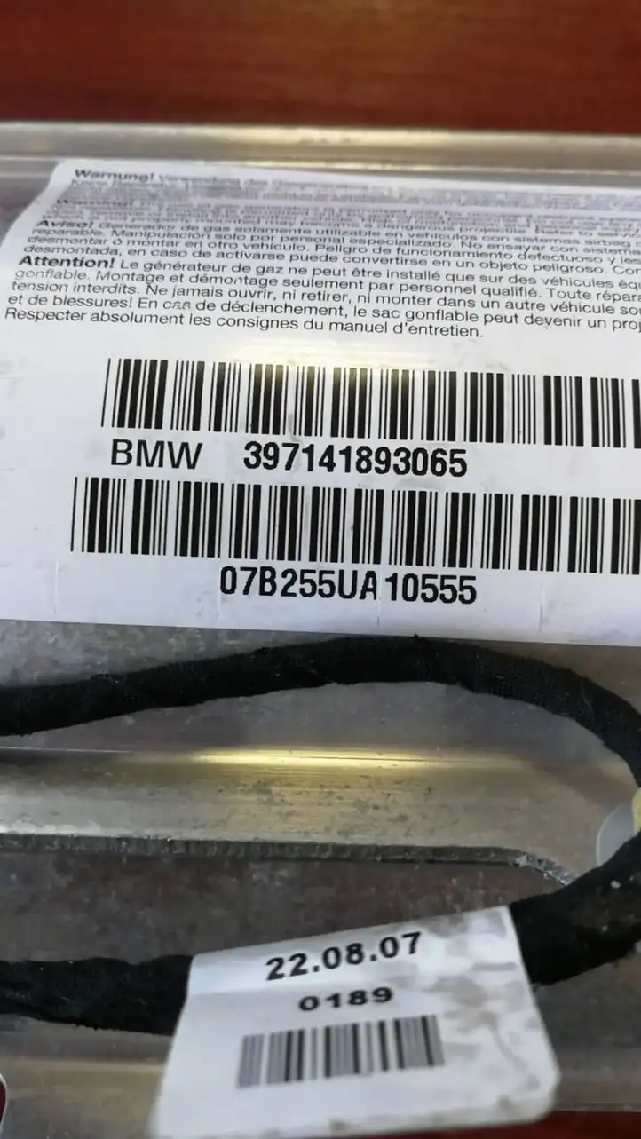 BMW 7 E65 E66 (2001 - 2008) 397141893065 Подушка безопасности пассажира — фото 3