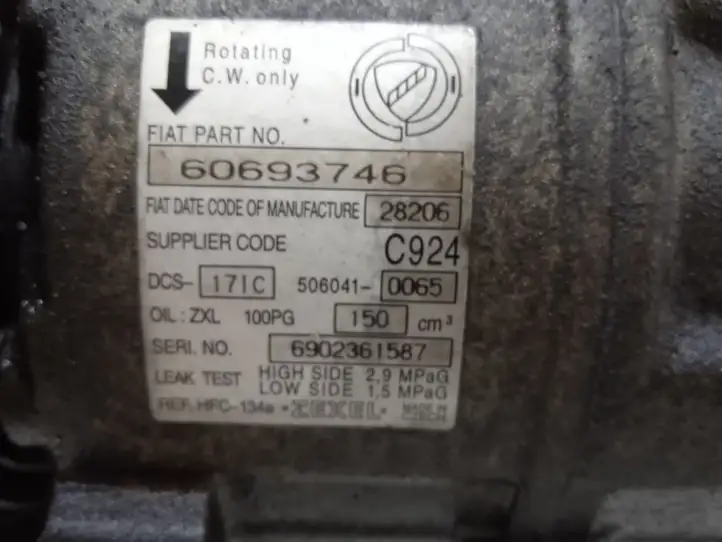 Alfa Romeo 159 (2005 - 2011) 60693746 Компрессор (насос) кондиционера воздуха — фото 2