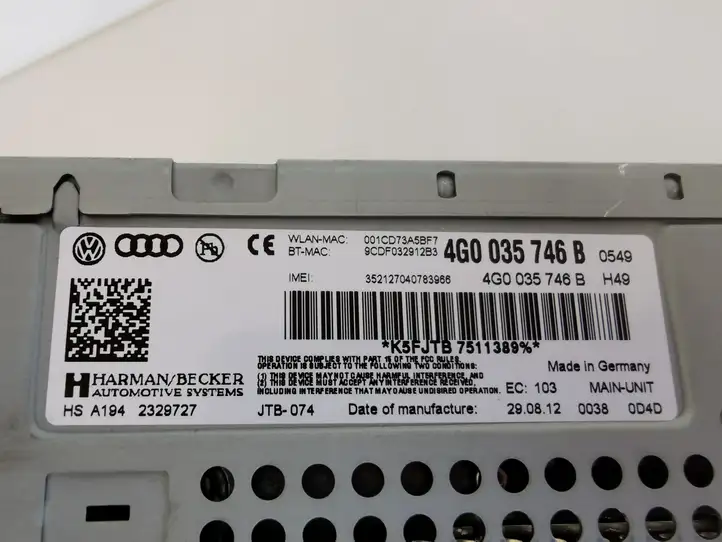 Audi A6 C7 (2011 - 2014) 4G0035746B Магнитола / мультимедийная система — фото 6