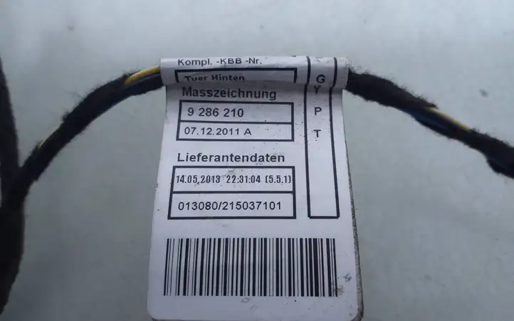 BMW 3 F30 F35 F31 (2012 - 2018) 9286210 Проводка задней двери — фото 4