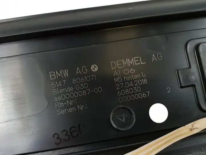 BMW M5 F90 (2017 - 2019) 51478061071 Внутренняя обшивка порога (комплект) — фото 5