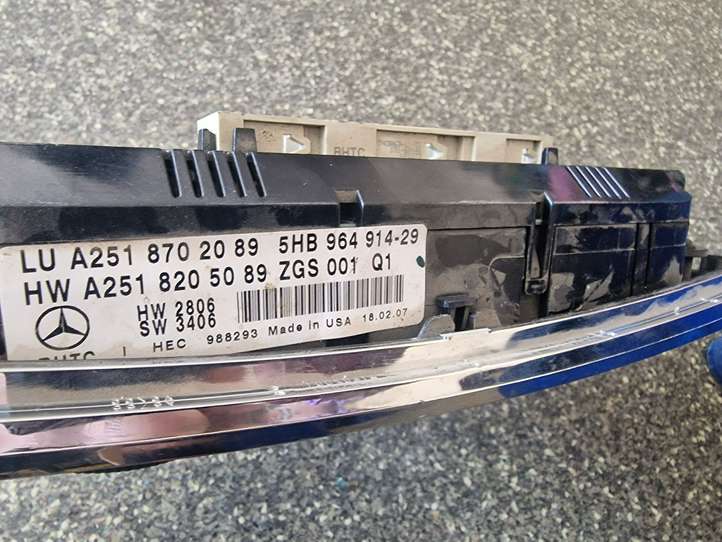 Mercedes-Benz ML W164 (2005 - 2011)  A2518702089 Блок управления кондиционера воздуха / климата/ печки (в салоне)