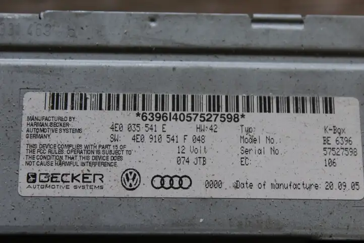 Audi A8 S8 D2 4D (1999 - 2002) 4E0035541E Магнитола / мультимедийная система — фото 3