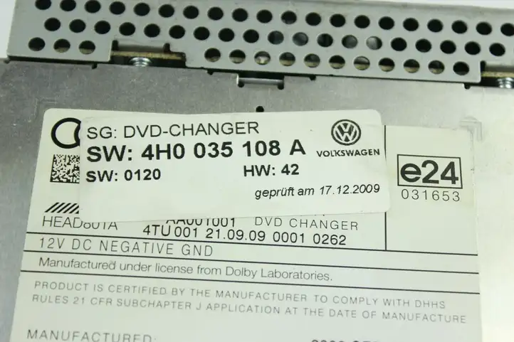 Volkswagen Touareg II (2010 - 2018) 4H0035108A CD/DVD чейнджер — фото 4