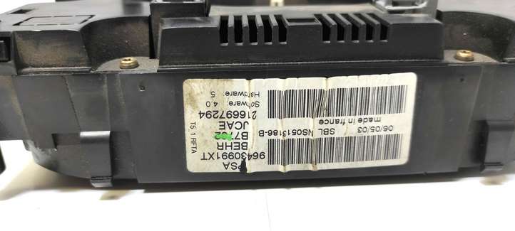 Peugeot 307 (2001 - 2005)  96430991XT Блок управления кондиционера воздуха / климата/ печки (в салоне)