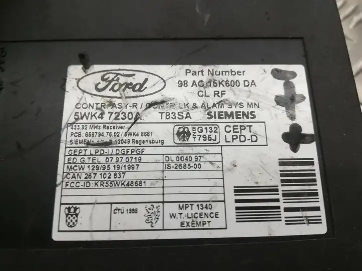Ford Focus (1998 - 2004) 98AG15K600DA Модуль комфорта — фото 5