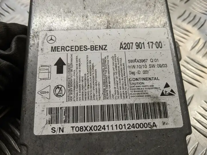 Mercedes-Benz E C207 W207 (2009 - 2017) a2079011700 Блок управления SRS — фото 5